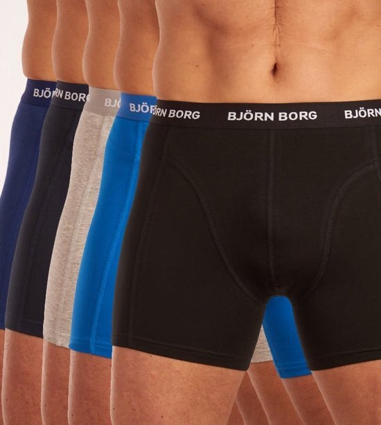 Bjorn Borg Onderbroek - 5P  - Mannen - zwart/grijs/blauw - Maat S