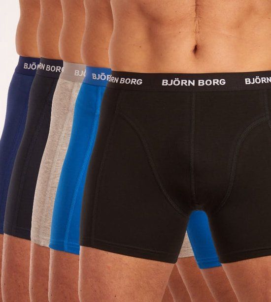 Bjorn Borg Boxershorts 5-Pack - Mannen - Zwart/Grijs/Blauw - Maat S