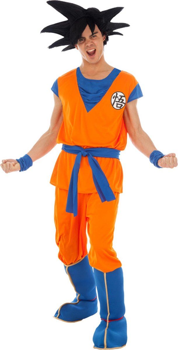 CHAKS - Goku Saiyan Dragon Ball Z kostuum voor volwassenen - Medium - Oranje - Polyester - EAN: 3661652065679