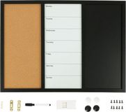 Merkloos / Sans marque Relaxdays Whiteboard - prikbord - krijtbord - 3 in 1 - 50x70 cm - met accessoires