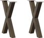 Pieds de table 2 pcs en forme de X 50x(72-73) cm acier naturel