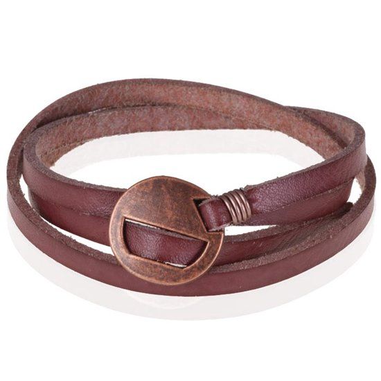 LGT JWLS LGT Jewels Leren Wikkelarmband Verstelbaar Bruin