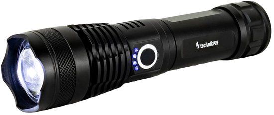 Technik LED Zaklamp Oplaadbaar en Focusseerbaar - 3 Standen - 300 Meter Zicht - Inclusief USB C Oplaadkabel - 1000 Lumen