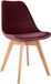 CLP Linares Chaise de salle à manger - Chaise de cuisine design - Chaise baquet scandinave - Pieds en bois Velours/bordeaux
