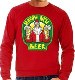 Bellatio Decorations Shoppartners Bv Grote maten foute Kersttrui / sweater - oud en nieuw / nieuwjaar trui - happy new beer / bier - rood voor heren - kerstkleding / kerst outfit XXXXL