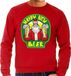 Bellatio Decorations Shoppartners Bv Grote maten foute Kersttrui / sweater - oud en nieuw / nieuwjaar trui - happy new beer / bier - rood voor heren - kerstkleding / kerst outfit XXXXL