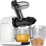 KitchenBrothers Slowjuicer - Sapcentrifuge - Compact - Juicer - Groenten en Fruitpers - 45 mm - 500 ml - Wit