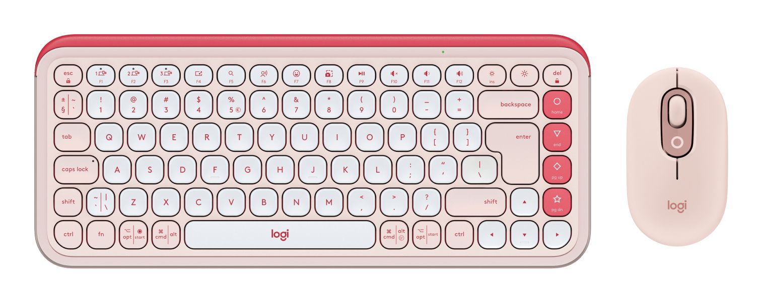 Logitech POP Icon Combo - Wireless Keyboard & Mouse - QWERTY US - Rose