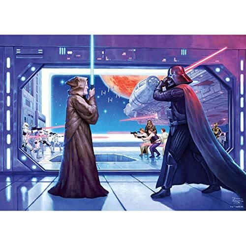 Schmidt Spiele 59953 Thomas Kinkade, Lucas Film, Star Wars, Obi Wan's Final Battle, puzzel van 1000 stukjes, kleurrijk