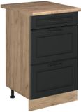 Vicco Keukenonderkast R-Line, Antraciet landelijk/Goudkleurig Eiken, 50 cm goudkleurig eiken werkblad