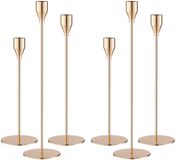 Gouden Kandelaar Goud 6 Set, Kandelaar Taps Toelopende Kaarsen 33/29/23cm, Metalen Kegelvormige Kandelaar Vintage Decoratie, Bruiloft Kaarsenstandaard, Geschikt voor Romantisch Kaarslicht Diner, Jubileum, Bruiloftsfeest