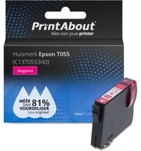 PrintAbout Huismerk Epson T055 (C13T055340) Inktcartridge Magenta