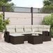 Prolenta Maison Exclusive - Tuinset voor de tuin, 7-delig, met kussens, bruin, van polyrotan