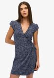 Superdry Athletic Essentials Wikkeljurk Dames Navy Ditsy Katoen