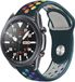 Strap-it Siliconen sport bandje - Dennengroen/Kleurrijk - Geschikt voor Samsung Galaxy Watch 3 45mm