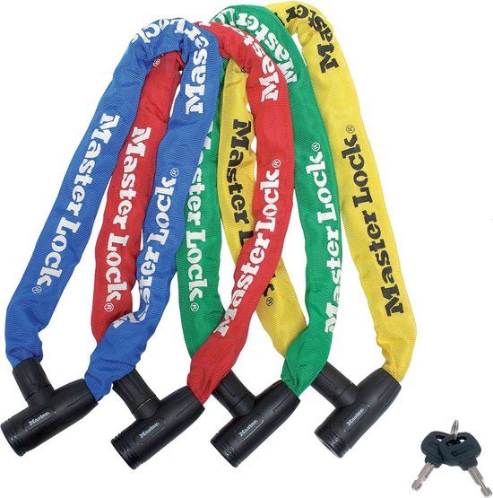 Masterlock TradinQ Fietsketting met sleutel - gekleurd 8mm x 90 cm