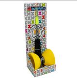 Acrobat Diabolo geel met aluminium stokken - 105 mm doorsnede