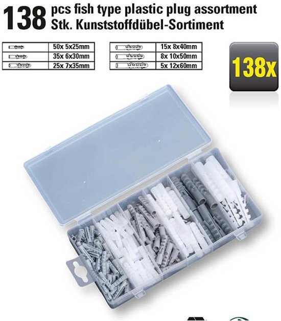 Kinzo Kunststof plug-assortiment 138 st