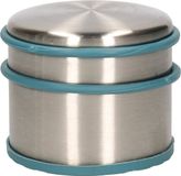 Alpina Deurstopper van 1.1 kilo - staal - met blauw kunststof rand - 9 x 7 cm