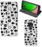 B2Ctelecom Book Case Motorola Moto G7 Play Silver Punk