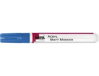 KREUL 46237 - Acryl Matte Marker Medium, met ronde punt ca. 2-4 mm, blauw, mat, permanente acrylverf op waterbasis, voor filigreinaccenten