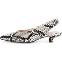 Gabor Chaussures à talons hauts pour femmes Noir/Beige Cuir Talon bloc Bout pointu Imprimé animal Élastique 38.5