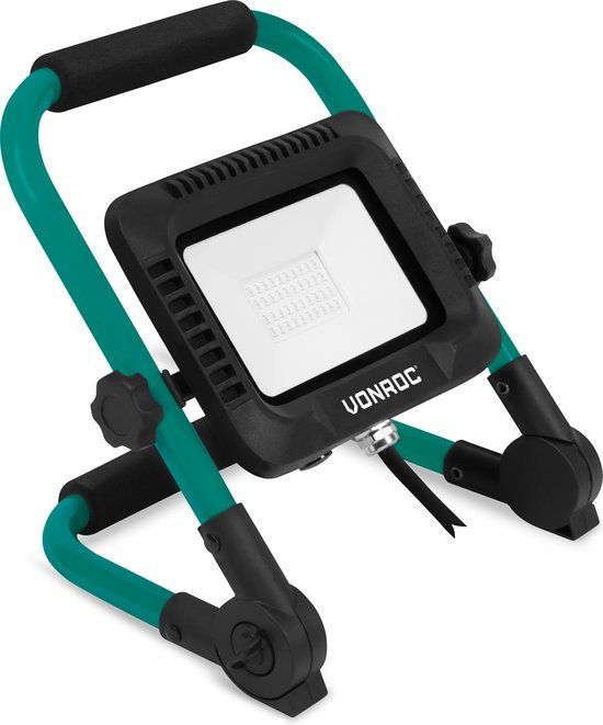 VONROC Led Werklamp 30W - Opvouwbaar - Kantelbaar - 120° Stralingshoek - Groen