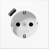 Jung LS1520-18AWW Schuko-stopcontact met USB type A (2/3A) Quick Charge met verhoogde aanraakbeveiliging (thermoplast onbreekbaar) alpinewit serie LS