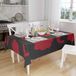 Bonamaison Tafelkleed, Anti-Mold, Sneldrogend, Waterdicht, 100% Polyester Tafellaken, rood Zwart, 140 x 160 Cm