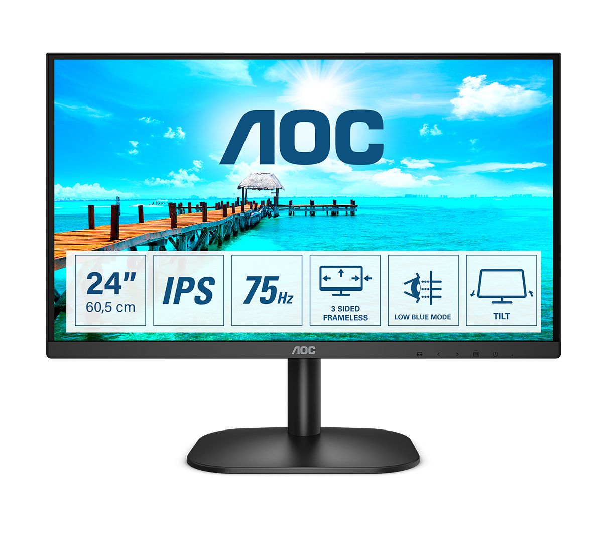 AOC 24B2XH 23.8" Full HD LED Monitor - Black