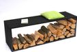 DanDiBo Banc de rangement pour bois de cheminée style D 150 cm Étagère à bois de cheminée 10104