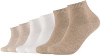 s.Oliver Basic 6-pack korte sokken voor volwassenen, katoenmix, nature melange, effen, naadloos, vochtregulerend, unisex, maat 43-46