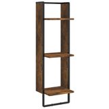 VidaXL Wandrek 3-laags 30x25x100 cm bewerkt hout gerookt eikenkleurig
