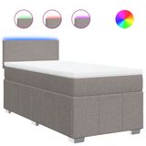 vidaXL Boxspringbed met matras, taupekleurig, 140x200 cm, met stoffen bekleding