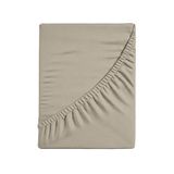 Hoeslaken voor tweepersoonsbed, hoeslaken met hoeken, effen, elastisch aan 4 zijden, 100% katoenen jersey, 170/180 x 190/200 cm, taupe