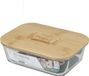 Bambou & Co Voedsel bewaarbakje/vershoudbakje - bamboe deksel - 1000 ml - ovenbestendig glas