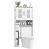 Homcom Toiletkastje MDF Wit 80x19,5x170cm