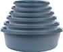 KADAX Matte plastic wasbak, kunststof kom, ronde spoelbak, robuuste waskom, huishoudwaterkom voor badkamer, multifunctionele kuip (donkergrijs, 6 liter)