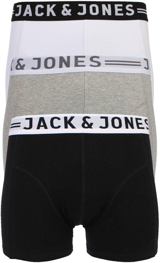 Jack & Jones 3-pack Boxershorts Wit / Grijs Melange / Zwart - XL
