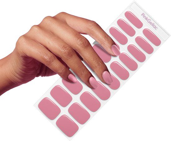 Pink Gellac UV Nagelstickers - Gellak Stickers 0004 Muted Rose - Nail Art Gel Stickers voor Nagels - 20 stuks in 10 maten