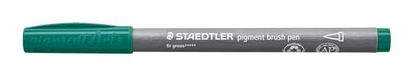 STAEDTLER 371-539 penseelpen pigment arts, dennengroen, gepigmenteerde premium tekeninkt, penseelpunt voor variabele lijnbreedte, waterbestendig, sneldrogend, 10 penseelpennen in kartonnen etui