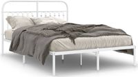 Maison Exclusive - Lit cadre avec tête de lit en métal blanc 140x190 cm