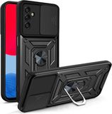 Techsuit Hoesje geschikt voor Samsung Galaxy A04s - Camshield Back Cover - Zwart