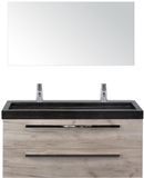 BES LED Seville Seville Badmeubelset 120 cm - 2 Laden Craft Oak - Wastafel Lucca Enkel met Spiegel