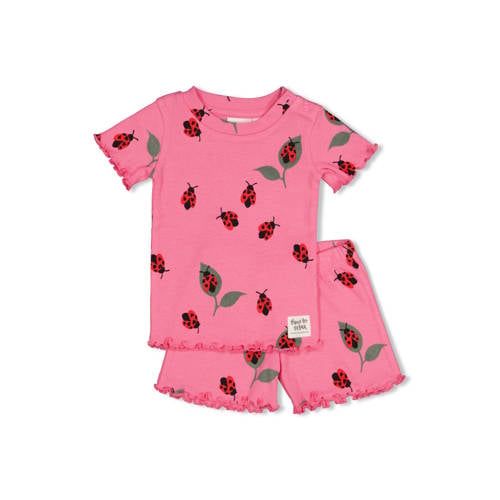 Feetje shortama Lily Ladybug roze/rood