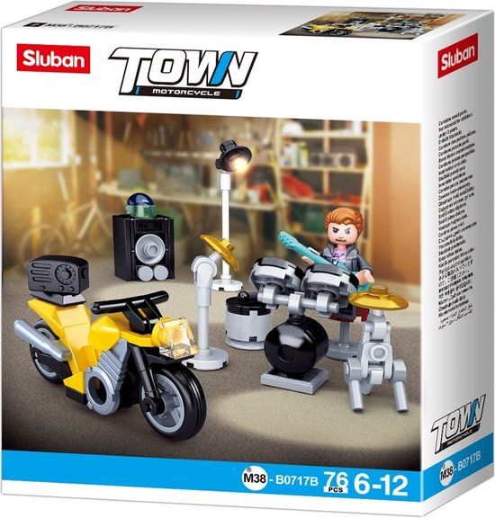 4KidsOnly Sluban Town - Drummende Motorrijder Bouwset