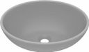 vidaXL - Lavabo - ovale - 40x33 cm - céramique - mat - gris clair