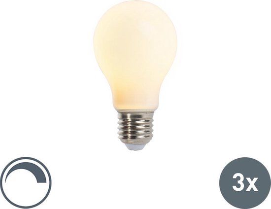 LUEDD Set van 3 E27 LED filament lampen 5W 380lm 2350K - Mat
