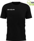 Givova Katoenen T-shirt Fris Zwart - M