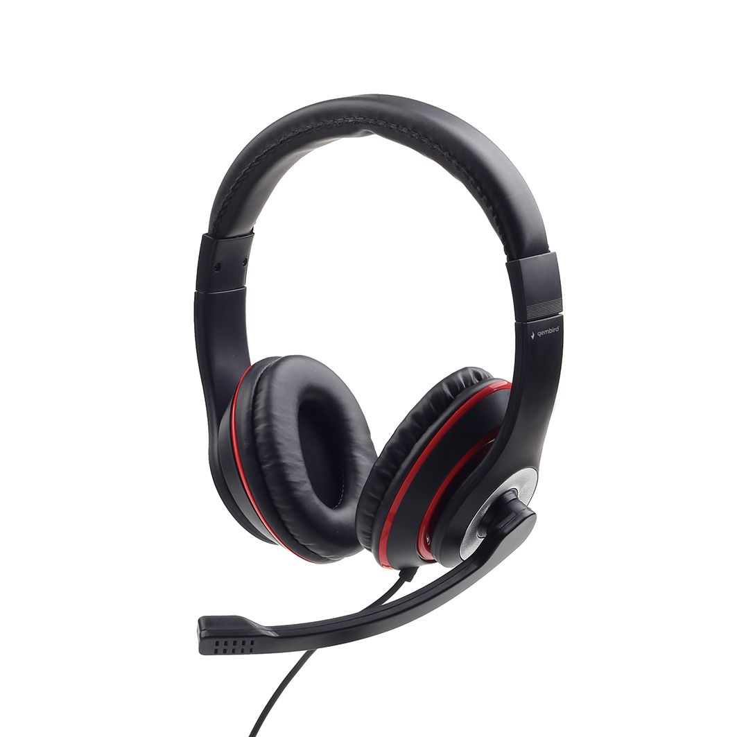 Gembird MHS-03-BKRD Gaming Headset - Wired - Black/Red